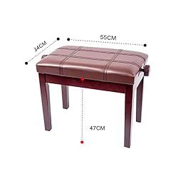 TEmkin Banc de Piano réglable en Hauteur, Tabouret de Piano Solo avec Coussin en Cuir Respirant et imperméable, 55 x 34 x 47-57 cm – Image 7