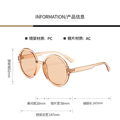 Round Large Frame Sunglasses Retro UV400 Sunscreen Sunglasses for Women and Men3