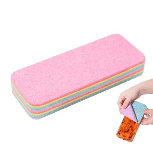 Esponja De Limpieza Cocina - 2 Spubber Sponges | Capa De Fibra 12 Capas con Pendientes Microfibra Peleables | Esponjas Lavado Reutilizables Y Trapos Matorrales para La