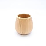 RIVERET Rocking Vessel Glass, dishwahser-safe bamboo cup made in japan (Brown)