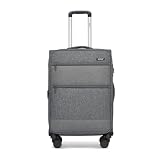 Kono Medium Checked Luggage Softshell Suitcase with Spinner Wheels, 24in
