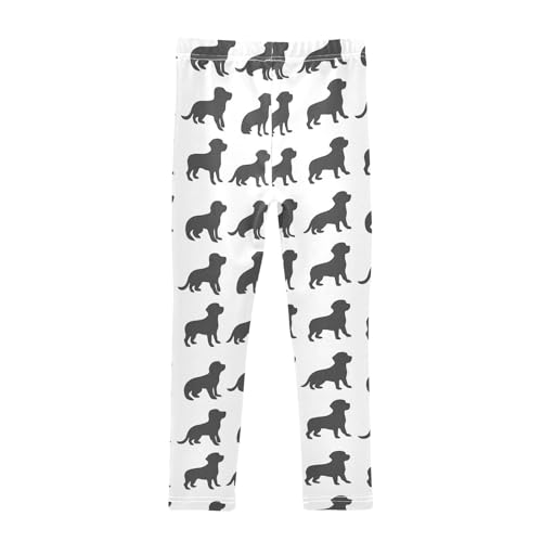 Silhouette Dog Animal Girls Casual Leggings for Kids Printed Long Pant Bottoms Stretch and Soft2