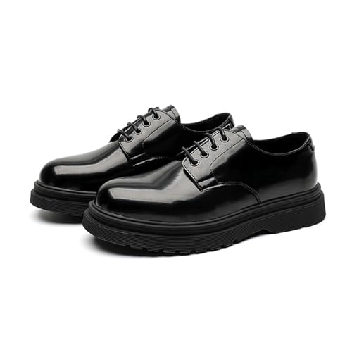 Mens Black Patent Leather Shoes Classic Lace up Dress Shoes Formal Oxford Business Shoes for Men