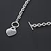 Avanlin Heart Toggle Necklace Silver Stainless Steel Pendant Choker Charm Necklaces Cable Chain Jewelry for Women