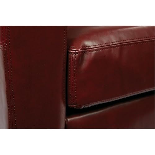 Sillón tapizado piel sintética rojo moderno miniatura 7