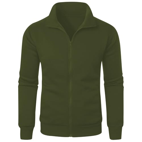 Men's Hoodless Sweatshirt Outdoor Leisure Loose Fit Solid Color Comfortable Warm Fleece Pullover Casual Fall