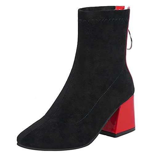 Bottines Chelsea femme bout carré talon bloc bottes hiver Gicoiz confort