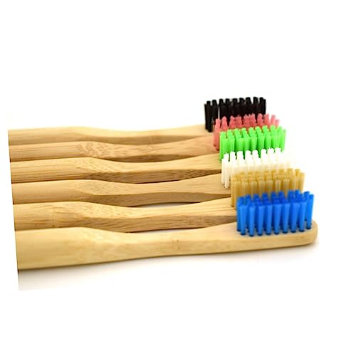 FOMIYES Bambuszahnbürste Mit Runder Griffform Natürliche Borsten Für Erwachsene Umweltfreundliche Holzzahnbürste Für Reisen Sensitive Zahnfleischpflege – Bild 3