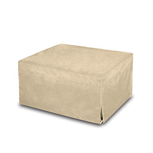 NOVA_FURNITURE Space Saving Folding Ottoman Sleeper Guest Bed (2nd Generation) with Safe, Comfortable and Durable Updates, Beige