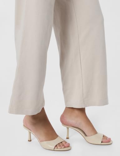 Image of BlissClub Womens Work-to-Wine Twill Wide Dart Pants Insanely Breathable Elasticated Waistband 2 Pockets Mock Fly | Wide Silhouette Stylish Pleats
