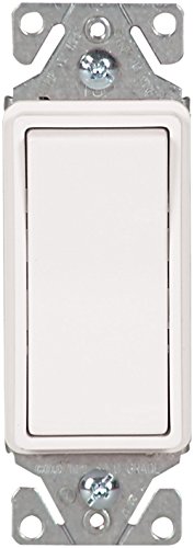 Eaton 7511W 15 Amp 120/277V Heavy-Duty Grade Single-Pole Decorator Lighted Switch with Back & Push Wire without Wallplate, White