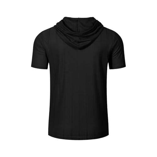 Mens Hoodie with 1/4 Zipper Up Casual Summer Tops Athletic Shirts Short Sleeve Plain Tops Fitted Muscle Shirts3
