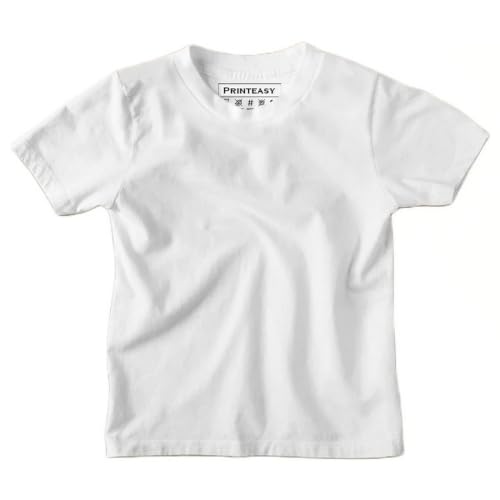 Image of PrintEasy� Kids Plain Cotton Round Neck Short Sleeves Unisex Yellow T-Shirt for Boys & Girls