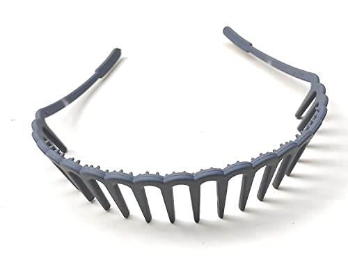 Image of MOOLYAVAAN PRODUCTS Matte Finish Elastic Wavy Toothed Hairband Plastic Sharks Tooth Hair Comb Zigzag Headband Hair Hoop Hair Clasps for Women Girls (Pack of 12)