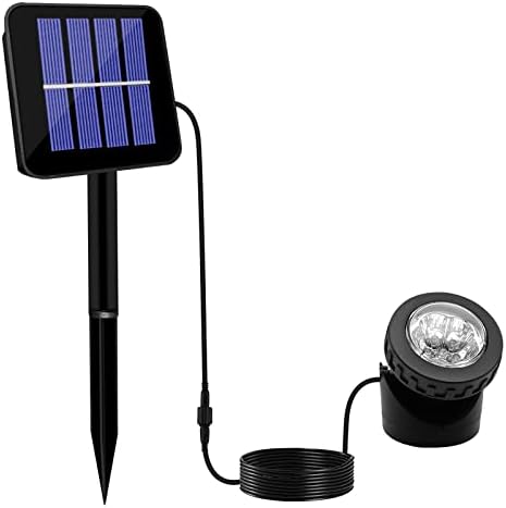 Solar Spot Lights Outdoor, LED Waterproof Pond Light Solar Spotlight Underwater Light Security Lighting Dark Sensing Auto On/Off Adjustable Lighting Angle, for Outdoor Lawn Fish Tank Pool (1 Pack)