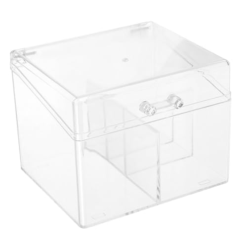 HIAKDOFT 透明コンパクトカードファイルボックス 卓上名刺収納ケース 多機能プラスチックカードホルダー オフィス用名刺整理 省スペースで