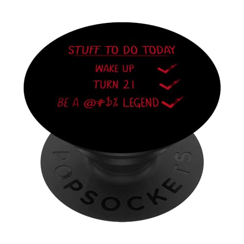 Citas divertidas de cumpleaños y bromas 21 cumpleaños PopSockets PopGrip Intercambiable