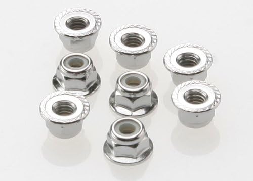 Amazon.com: Traxxas 3647 Flanged Nylon Lock Nuts, 4mm (Set of 8