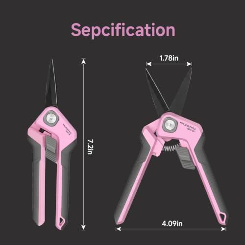 Image of PrunePro Pruning Shears Scissors Set - Professional German Stainless Steel Hand Pruner Anti-Break Lock Ergonomic Garden Scissors for Branches Herb Flower Bonsai Garden Clipper