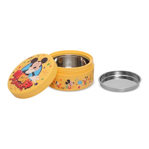 Image of JAYPEE Unimunch PU Insulated Inner Stainless Steel Lunch Box with Steel Dish | Spillproof Ideal for Snacks| Easy to Carry Non Toxic |Safe for Storing Food,375 ml, Yellow