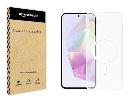 Image of amazon basics Luxury Paper Thin Case Cover for Samsung Galaxy A35 5G 5G | Matte Finish | Compatible with magsafe | (White, Samsung Galaxy A35 5G 5G)