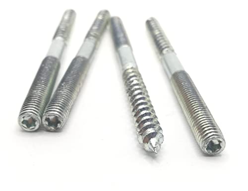 Image of Hanger Bolt M6x90 Silvery Double Headed Bolt Self-Tapping Screw for Furniture 8Pcs
