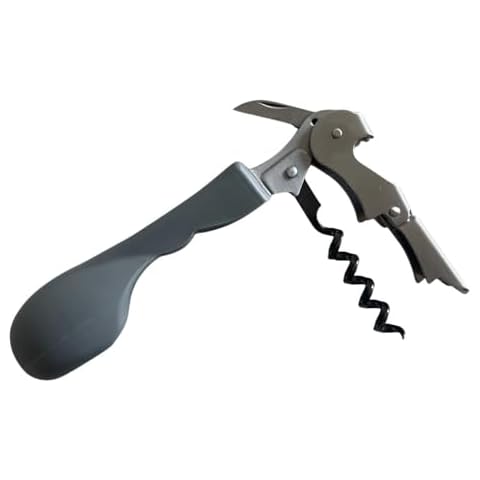 Capabunga Silicone Corkscrew Wine Opener - Grey Ergonomic Cork Screw Wine Bottle Opener, Manual Wine Openers to Displace Less Cork, Wine Key for Bartenders and Home, Wine Accessories for Wine Lovers Cover
