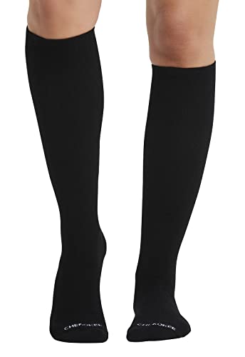 Image of Cherokee Unisex Knee High Compression Socks 15-20 mmHg, Arch Support, Moisture-Wicking, 1 Pair LXSUPPORT, Medium /Small, Onyx