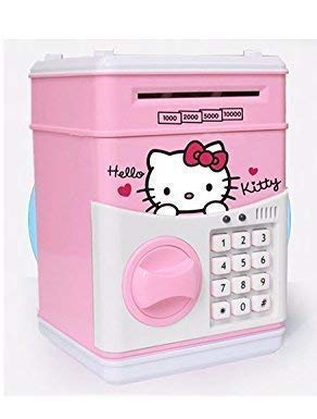4AJ BAZAAR ATM Kids Piggy Savings Bank with Electronic Lock Piggy Bank ATM with Password Hello Kitty(design may very)