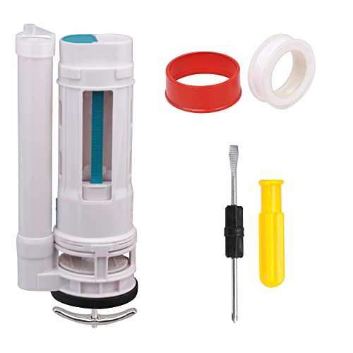 Mxfans ABS Toilet Cistern Dual Flush Push Button Valve 9.84inch Height White 2.3L/S, 8.80x1.10x25.00cm/3.46x0.43x9.84inch(LxWxH)