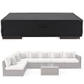 DUMOS Outdoor Furniture Cover Rectangular Heavy Duty 600D Waterproof UV Resistant Patio Sofa Couch Sectional Cover for Deck Table Chairs Backyard Dining Sets, 111"L x 74"W x 28"H, Classic Black