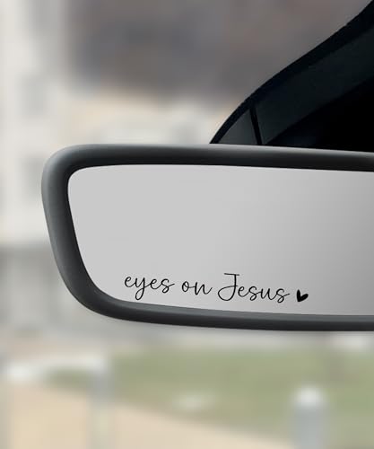 SCUARI 2PCS Car Stickers Christian Car Decals Jesus Stickers for Cars Car Accessories Rearview Mirror Decal Vinyl Tumbler Affirmation Reminder Faith Religious Sticker Fit for Most Cars (Black)