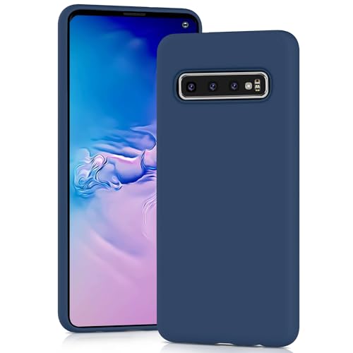 YATWIN Cover per Samsung Galaxy S10, Custodia in Silicone Morbido con Tagli di Precisione per Fotocamera, Protezione 360° con Bordi Rialzati, Blu‌