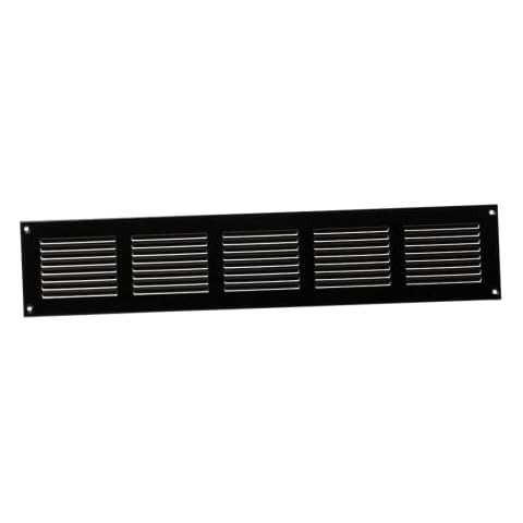 EUROPLAST 19.5x4 inch Vent Cover with Screen Mesh - Black Register Vent Cover - Metal Air Return Grill - HVAC Vent Register for Home Improvement - Ceiling and Wall Vent Cover - Air Register Cover