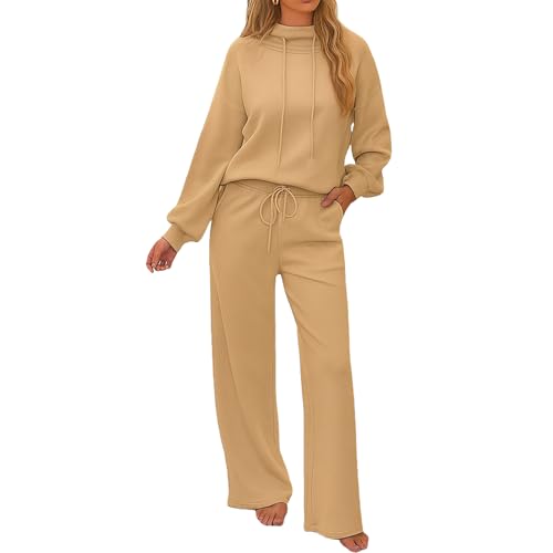 Jogging pour femme taille haute et sweat à capuche en polaire avec passe-pouces