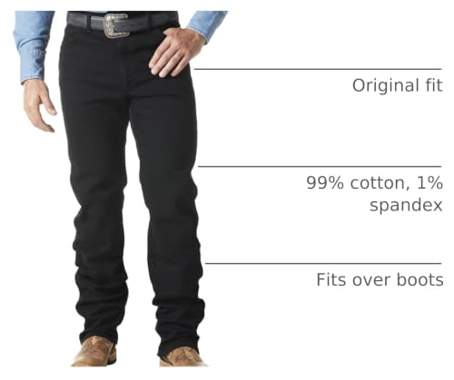 Wrangler Men's Cowboy Cut Active Flex Original Fit Jean, Black, 38W x 38L - image 4