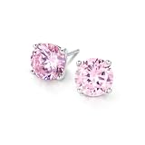 [Gift from New York] ピアス レディース ピンク 一粒ピアス 1.25ct 7mm プラチナ 加工 シルバー925 金属アレルギー対応 女性 プレゼント