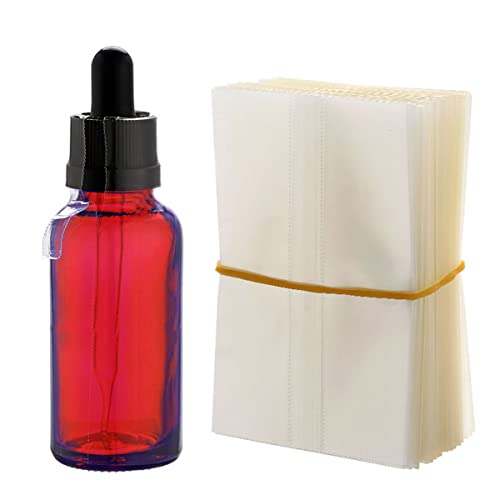Image of 200Pcs Shrink Bands for 50ml Bottles, 61x103mm Clear Perforated Shrink Wrap Bottle (For 50ml Glass Bottle)