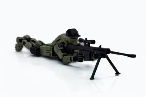 Image of Military Soldier Dummy 13 Robot Action Figure with Weapons, 5.25 Inch, Articulated Joints, Plastic, Modern Robot Theme (Army Green)