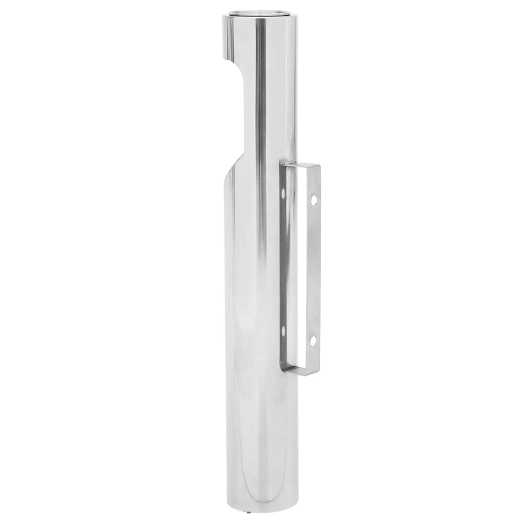 Posacenere da parete in acciaio inox, 9 x 60 cm, con piastra di fondo pieghevole, antivento e antiodore, per interni ed esterni, ideale per balcone, terrazza, ufficio e aree fumatori