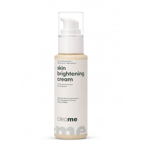 Image of Cleome Skin Brightening Cream for Women & Men with Kojic Acid, Glycolic Acid & Alpha Arbutin | Pigmentation Cream for Dark Spots & Uneven Tone | Non-Comedogenic | Dry, Oily, Acne Prone & Normal Skin | 50ml