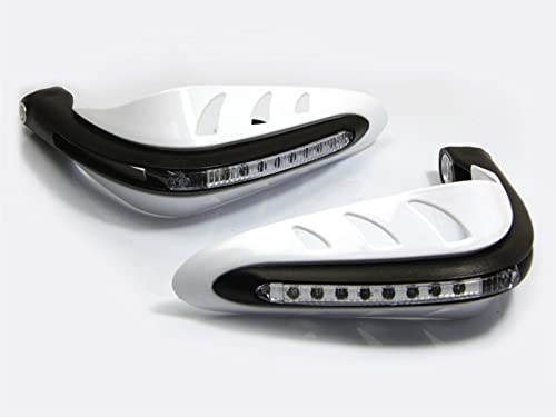 Protège-mains de moto avec feux de jour à LED | Déflecteurs d'air pour vélos d'aventure, vélos de rue, quads, VTT | pour s'adapter aux guidons de 22 mm...