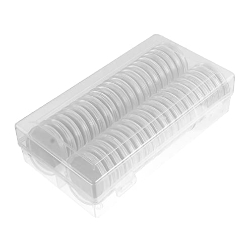 40 cápsulas protectoras para monedas con caja organizadora miniatura 1