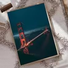 Affiche Golden Gate by Night pour sublimer l'ambiance de votre salon de 60x80cm