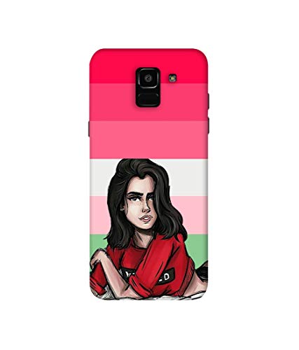 Image of Amazon Brand - Solimo Designer Lady Vector with Line 3D Printed Hard Back Case Mobile Cover for Samsung Galaxy J6