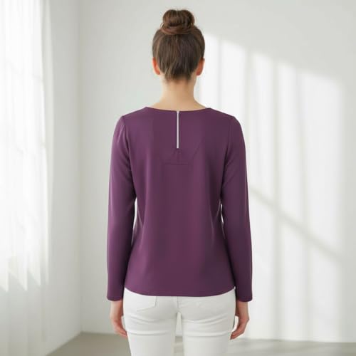 Image of BLACKSMITH Long Sleeve Key Hole Neck Formal Office Shirt for Women | Women Stylish Western Tops