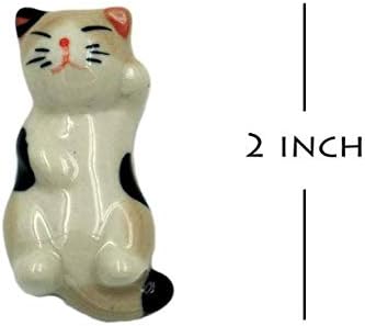 TRUEGOOD Cute Cat Chopsticks Rest Dinner Spoon Stand Knife Fork Holder, Valentine's Day Present (6Pcs Mixcolor)