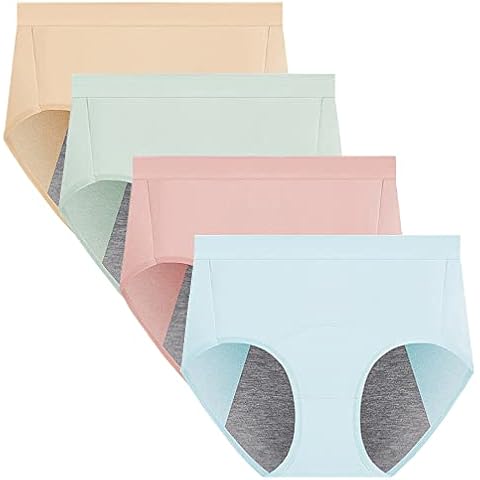 Anntry Ladies Underwear, Menstrual Period Underwear for Women Girls Cotton Panties High Waist Comfortable Easy Clean Briefs (XXL, Style3) Cover