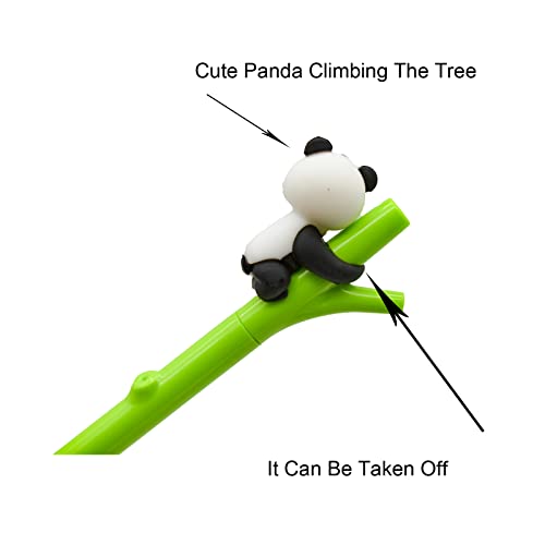 9 piezas bolígrafos panda gel negro 0.5 mm miniatura 2