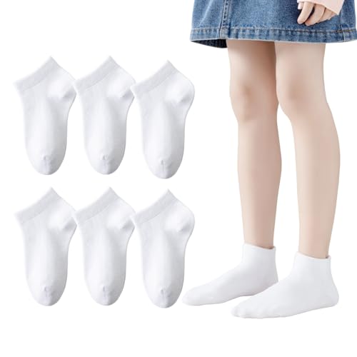 Girls Seamless Socks Low Cut Ankle Socks Boys Kids No Show White Cotton Sock